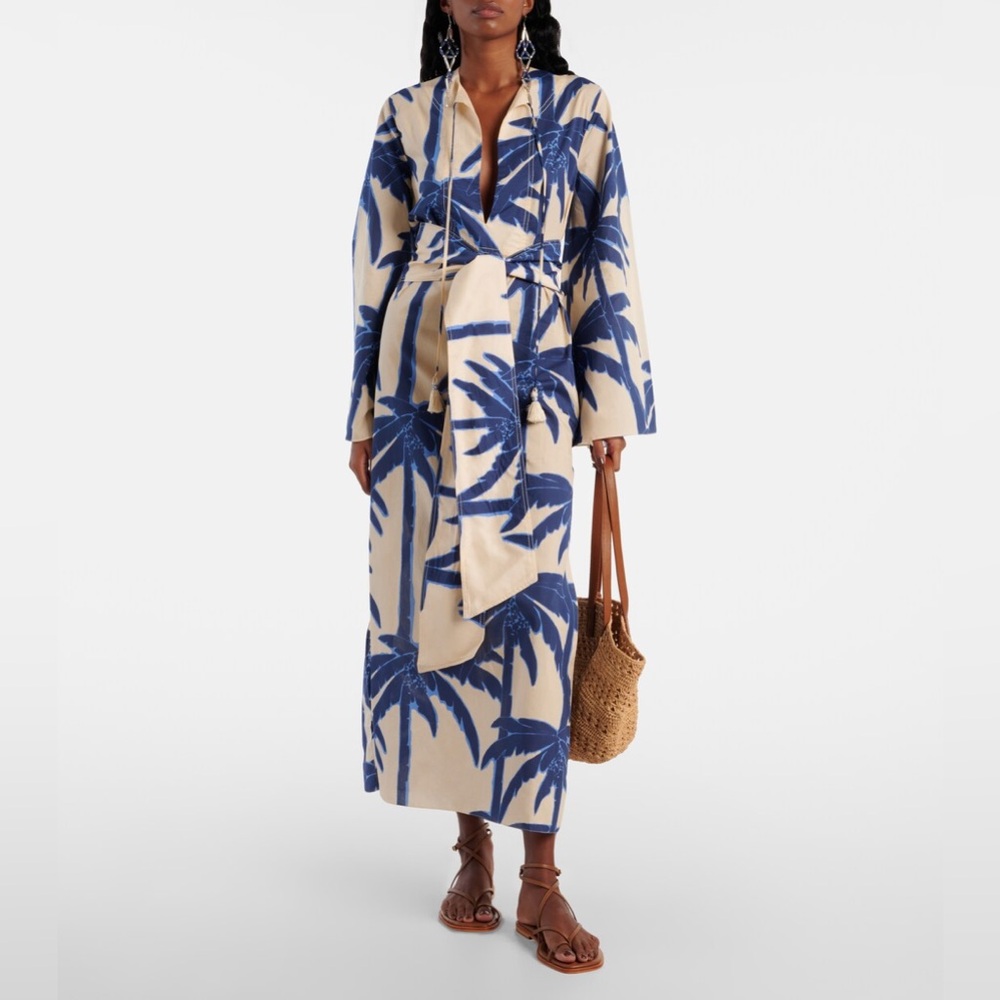 Johanna Ortiz Sotaviento Tunic Blue Palms Dress - Picture 2 of 12